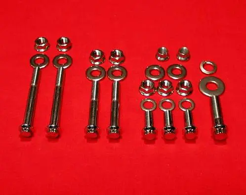 1984-1991 Softail EVO Show Polished Grade 8 ARP Stainless Engine Mount Bolt Kit