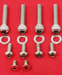 1982-1995 Polished Stainless Harley Switches & Control Levers Bolt Kit