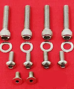1996 & Up Polished Stainless Harley Switches & Control Levers Bolt Kit