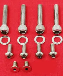 1982-1995 Show Polished Stainless Harley Switches & Control Levers Bolt Kit