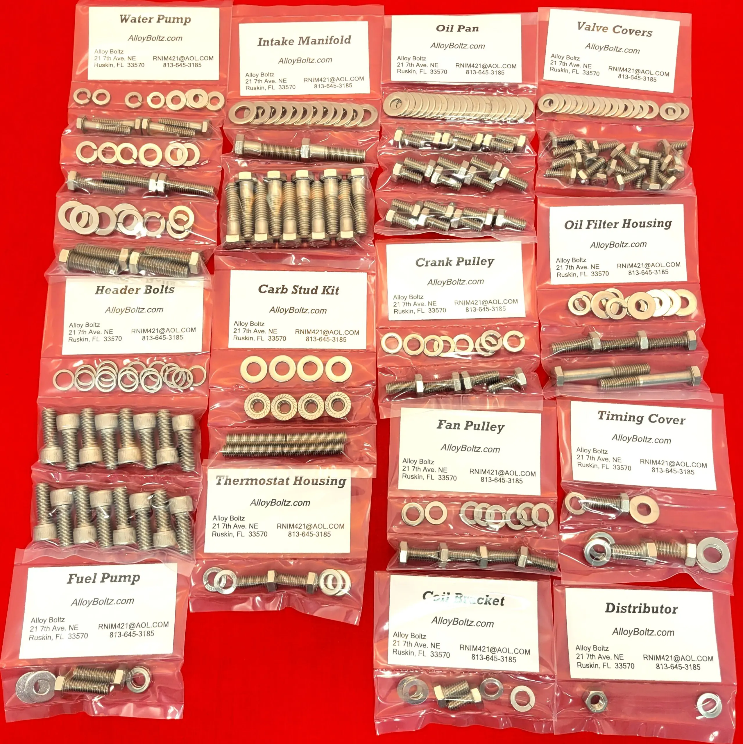 Cadillac 331-365-Early 390 Stainless Steel Engine Hex Bolt Kit - Image 2