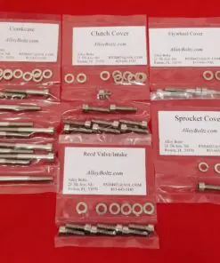 YAMAHA 1980-1990 YZ465 IT490 YZ490 Polished Stainless Steel Engine Bolt Kit Set