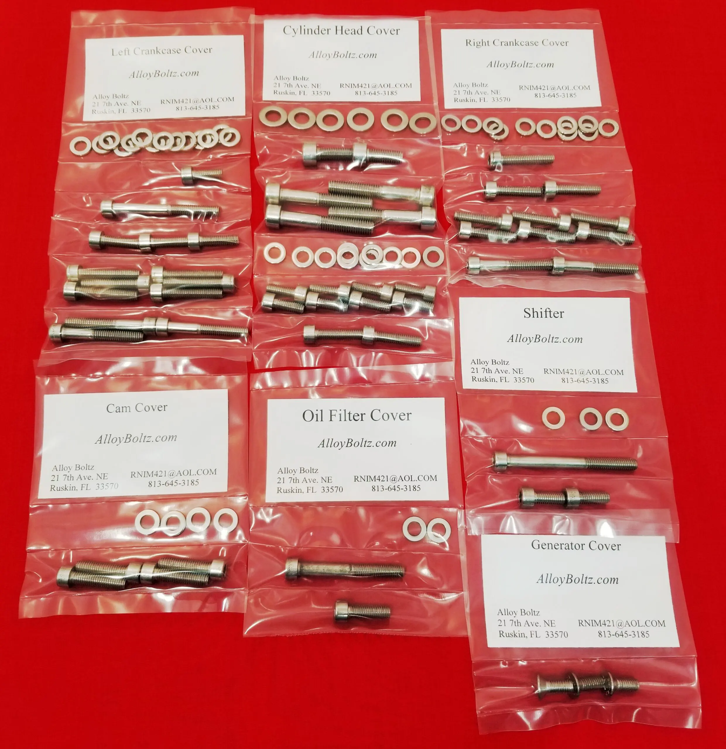 YAMAHA 1984-1998 VIRAGO XV1000 XV1100 Polished Stainless Steel Engine Bolt Kit Set