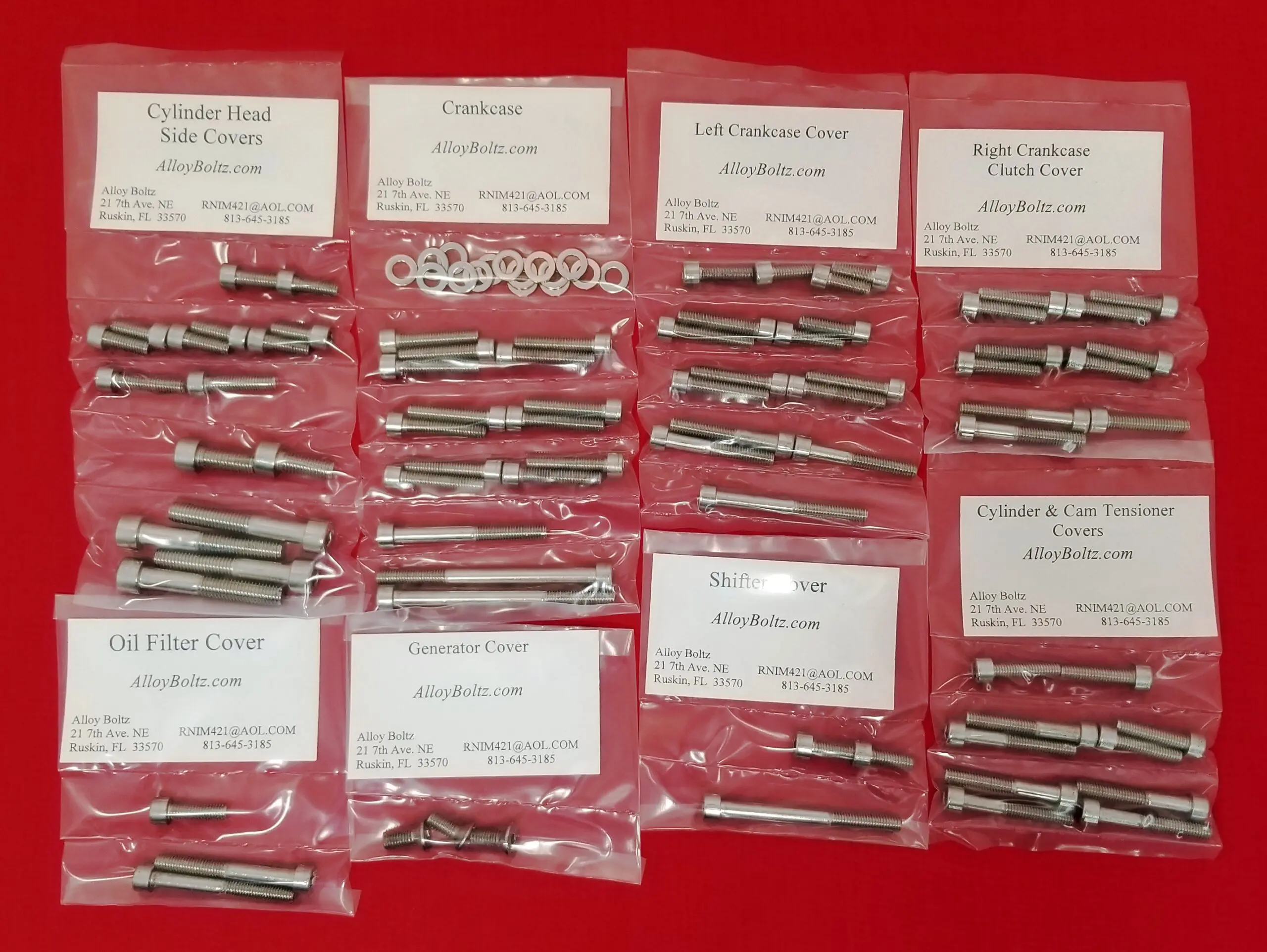 YAMAHA 1986-1997 VIRAGO XV700 XV750 Polished Stainless Steel Engine Bolt Kit Set