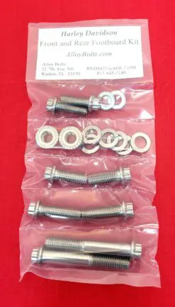 2009 & Up FLT-FLH Touring Ultra Road King Street Glide Polished Grade 8 ARP Stainless Front & Rear Footboard Bolt Kit