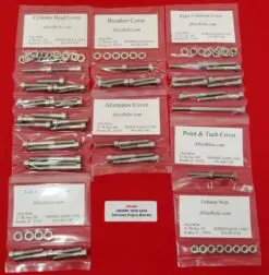 1972-74 HONDA CB350F Polished Stainless Steel Engine Bolt Kit Set