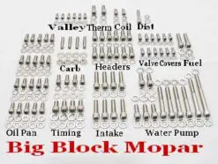 256 Pc BB Mopar 383-440 Stainless Allen Bolt Kit