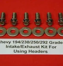 Chevy 194-292 Grd 8 Stainless Aftermarket Header/Intake Bolts