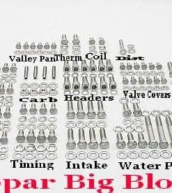 256 Pc BB Mopar Stainless Hex Engine Bolt Kit
