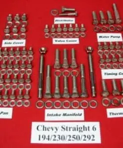 Chevy 194 230 250 292 Stainless Steel Hex Bolt Kit