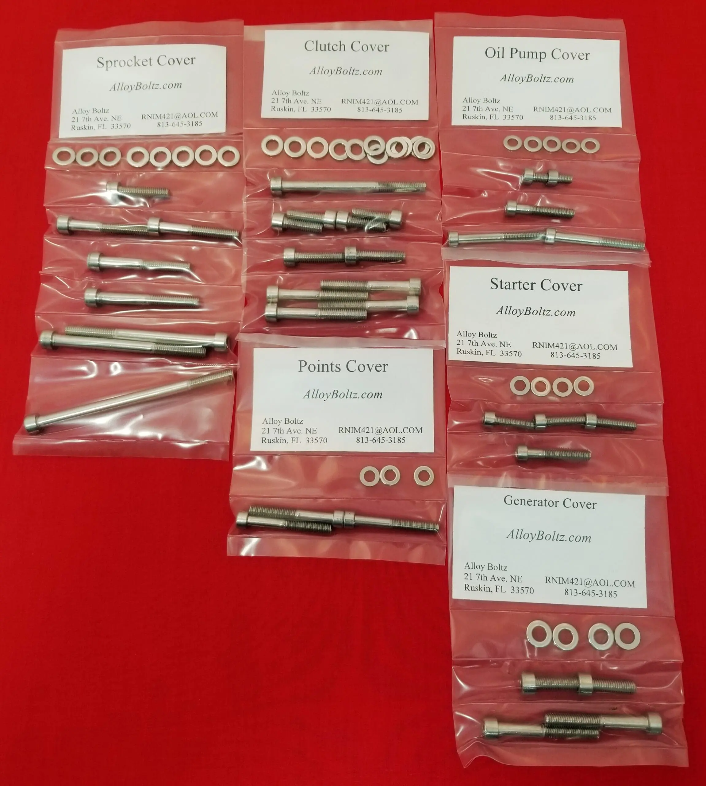 SUZUKI 1972-1977 GT550 Polished Stainless Steel Engine Bolt Kit Set