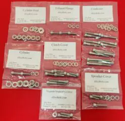 SUZUKI 1976-1978 RM370 RM400 Polished Stainless Steel Engine Bolt Kit Set