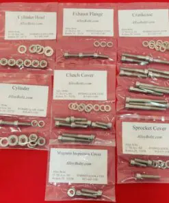 SUZUKI 1976-1978 RM370 RM400 Polished Stainless Steel Engine Bolt Kit Set