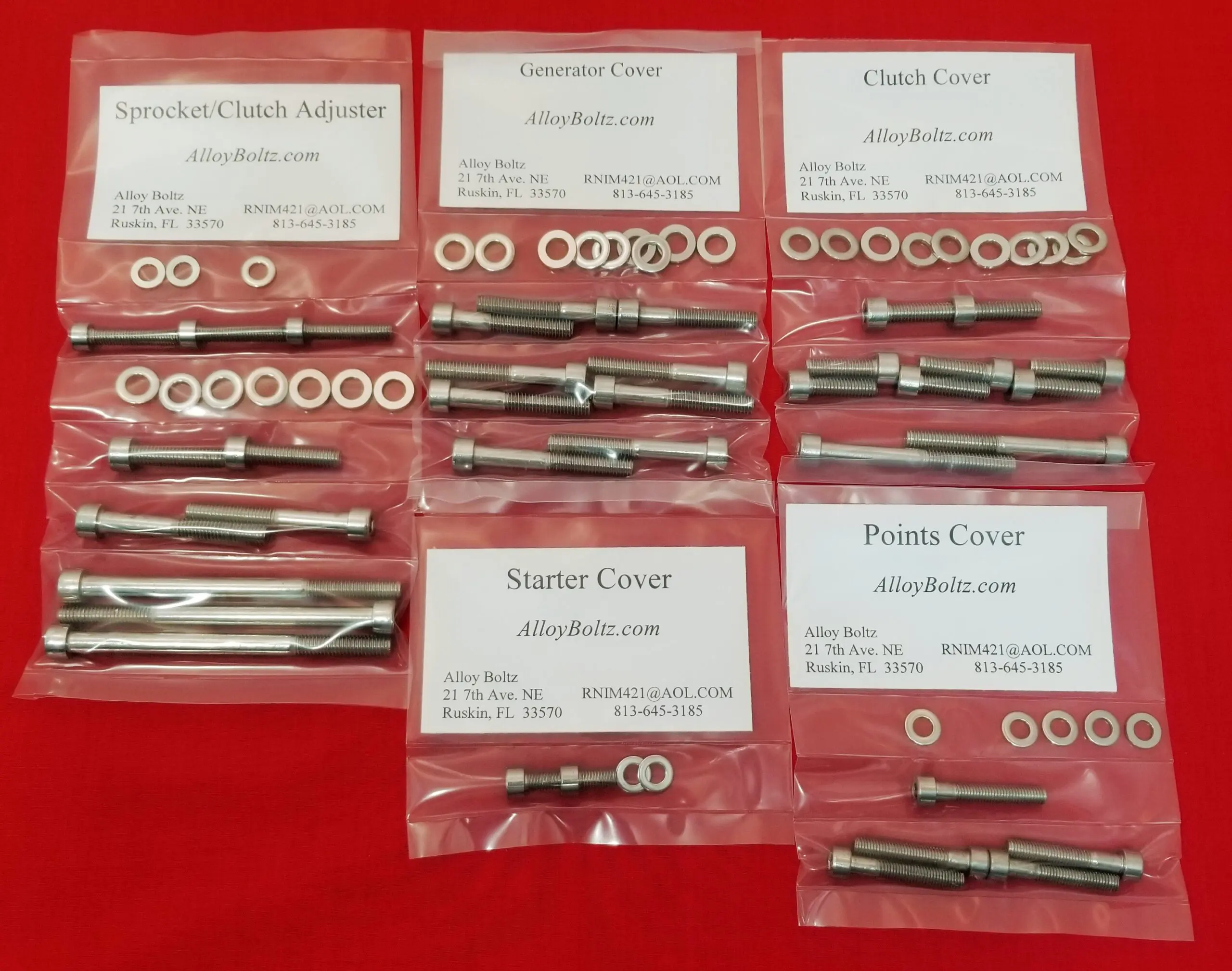 SUZUKI 1980-1983 GS750 16 VALVE Polished Stainless Steel Engine Bolt Kit Set