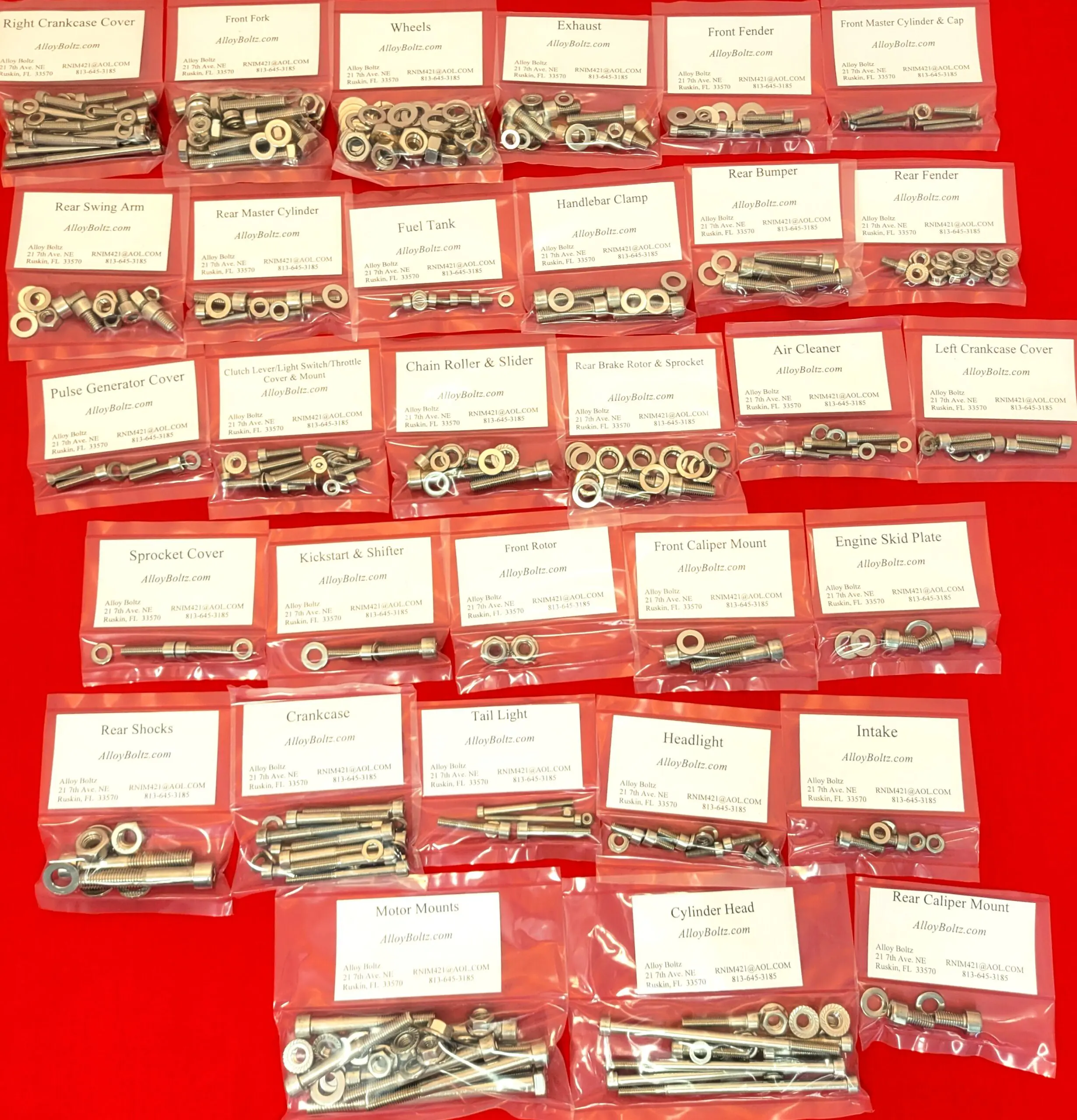 Honda 1983-1985 ATC200X Polished Stainless Steel ATV Bolt Kit Set - Image 2