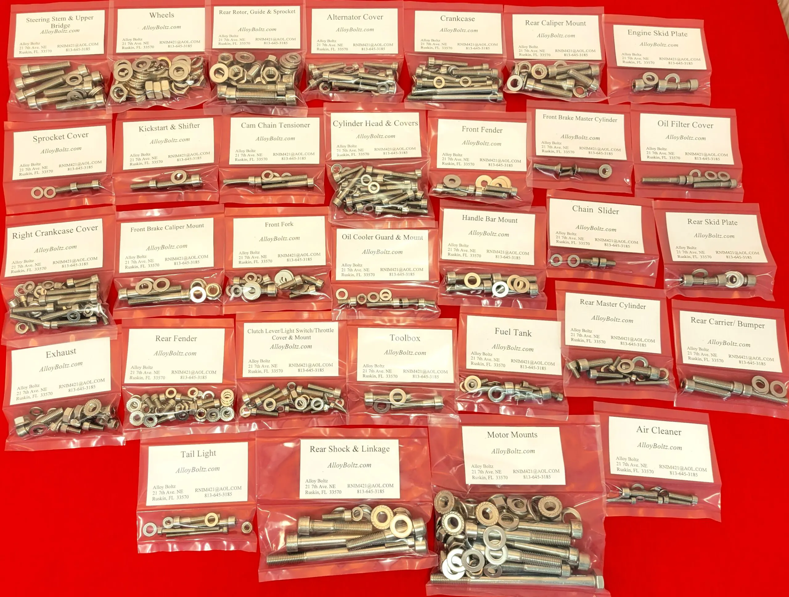 1985-1986 Honda ATC350X Polished Stainless Steel ATV Bolt Kit Set - Image 2