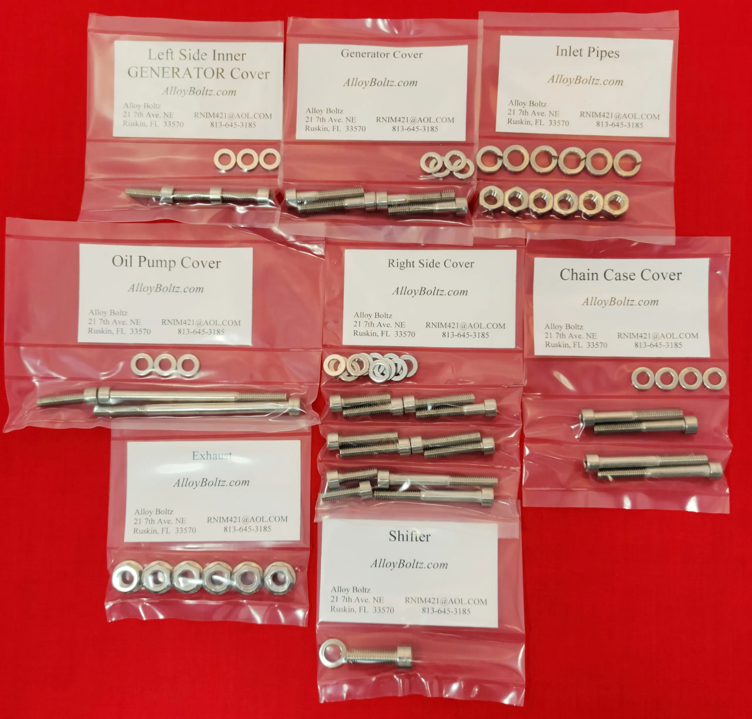 KAWASAKI 1974-1978 KH400 TRIPLE A3 A4 A5 S3 Polished Stainless Steel Engine Bolt Kit Set