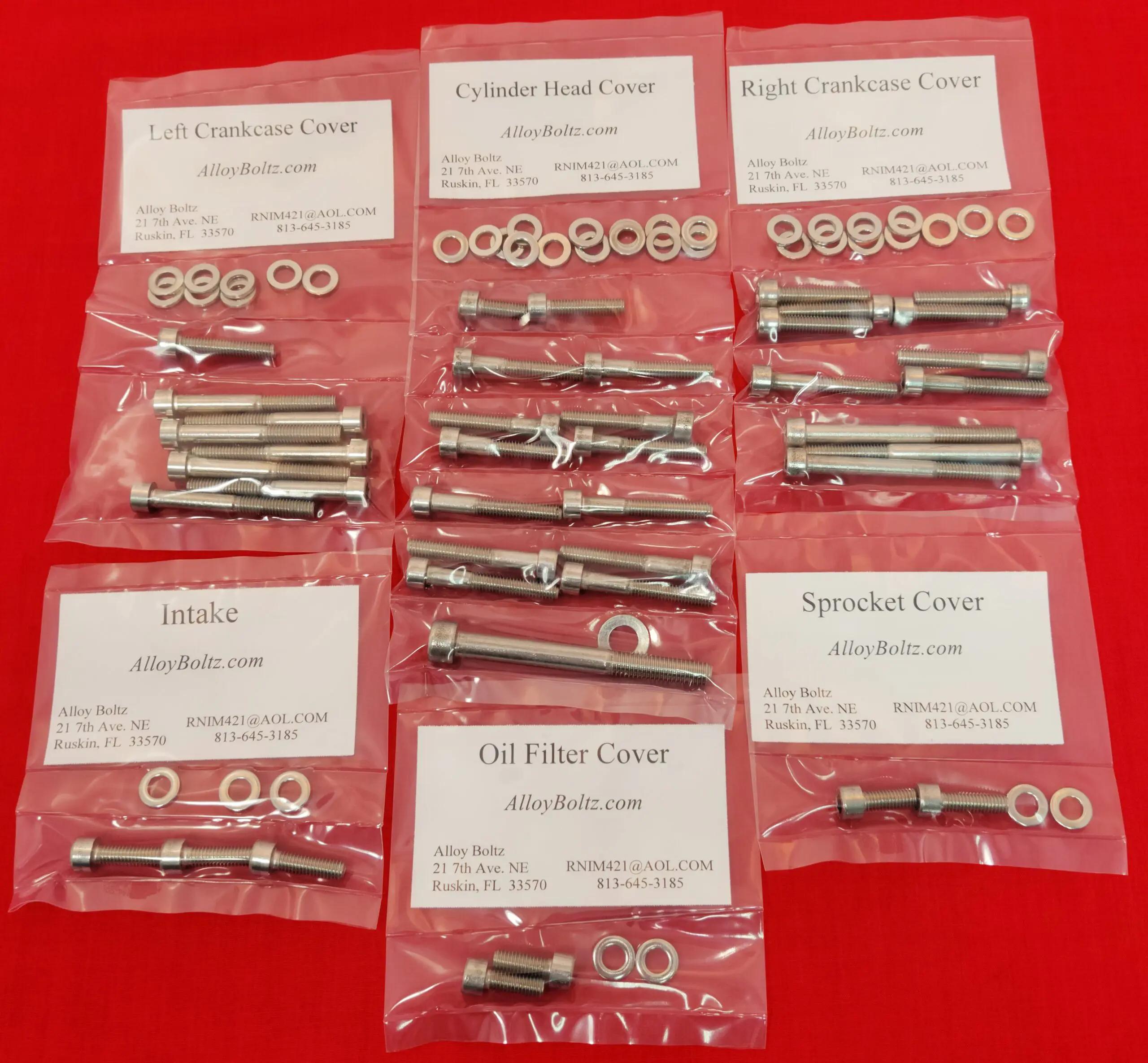 1996-2004 HONDA XR250 XR250R Polished Stainless Steel Bolt Kit Set