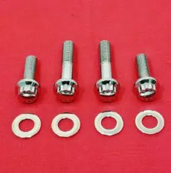 Yamaha 2004-2013 YFZ450 Non-EFI Polished Grade 8 Stainless Foot Peg Bolts