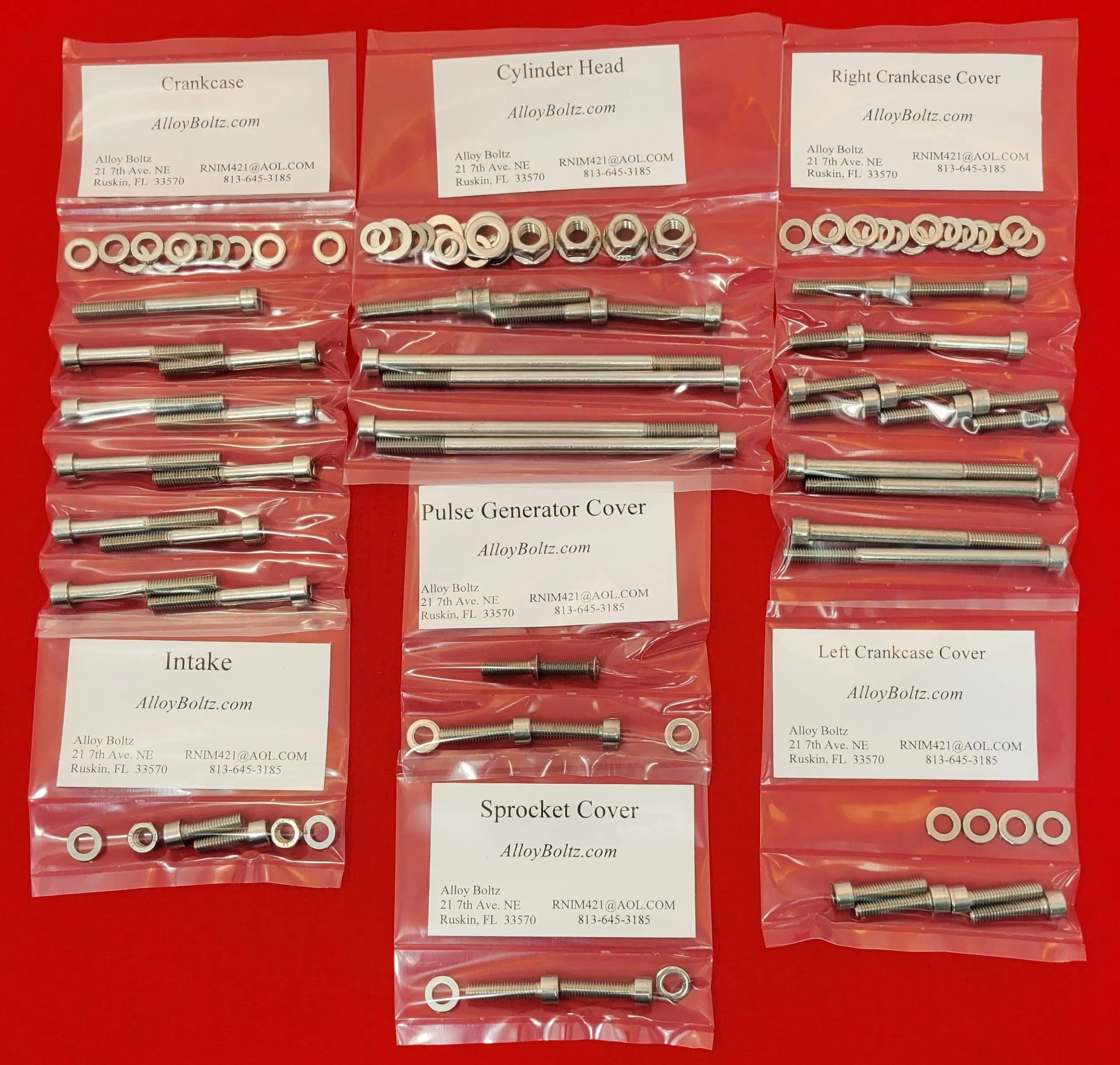 1983-1985 ATC200X Polished Stainless Steel Engine Only Bolt Kit
