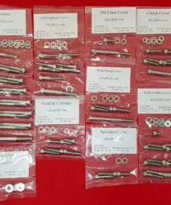 2002-2008 HONDA CRF450R CRF450X Polished Stainless Steel Engine Bolt Kit Set