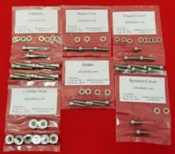 YAMAHA 1980-1983 YZ100 YZ125 IT175 Polished Stainless Steel Engine Bolt Kit Set