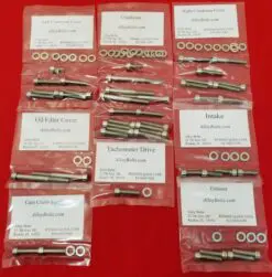 YAMAHA 1985-00 XT350 Polished Stainless Steel Engine Bolt Kit Set