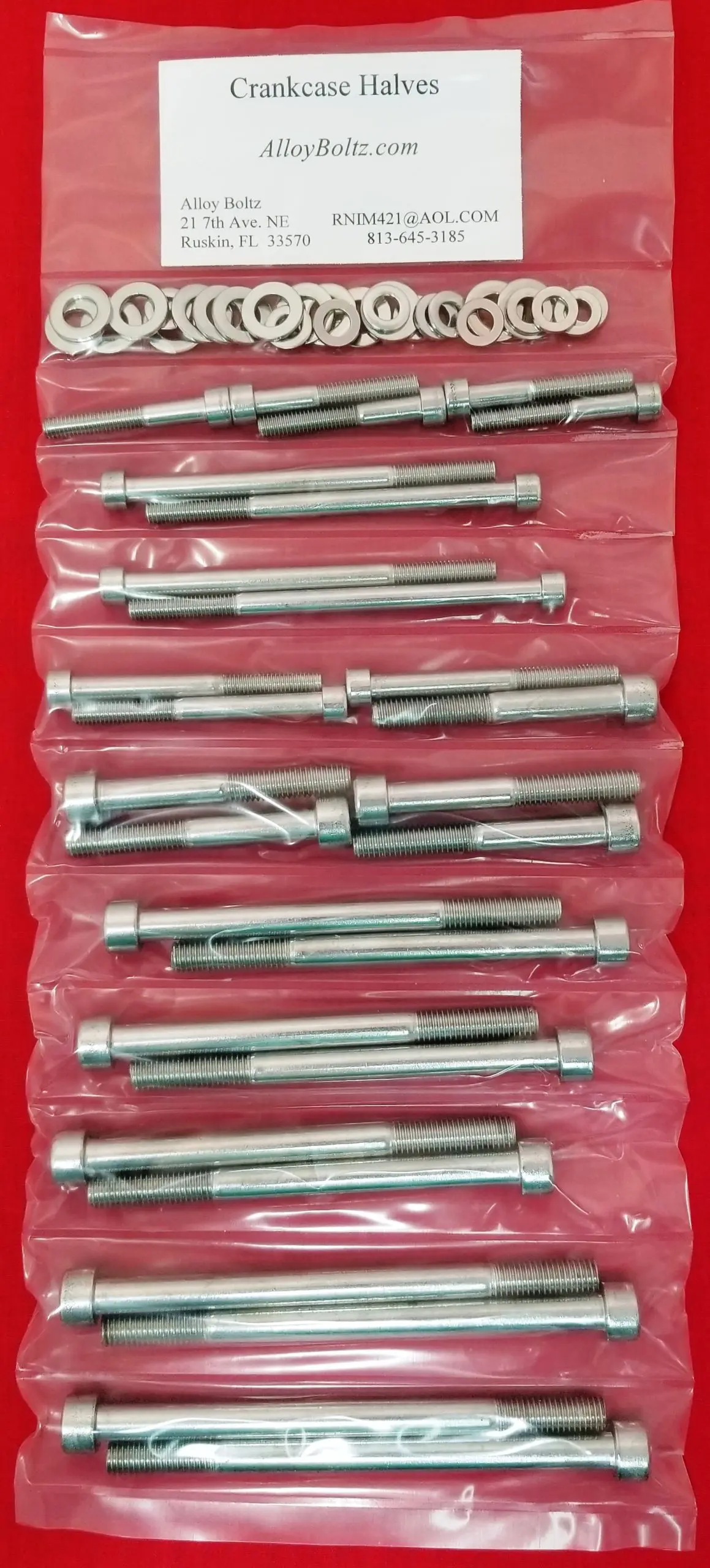 1986-2002 HONDA XR200R CRANKCASE Halves Polished Stainless Steel Bolt Kit Set