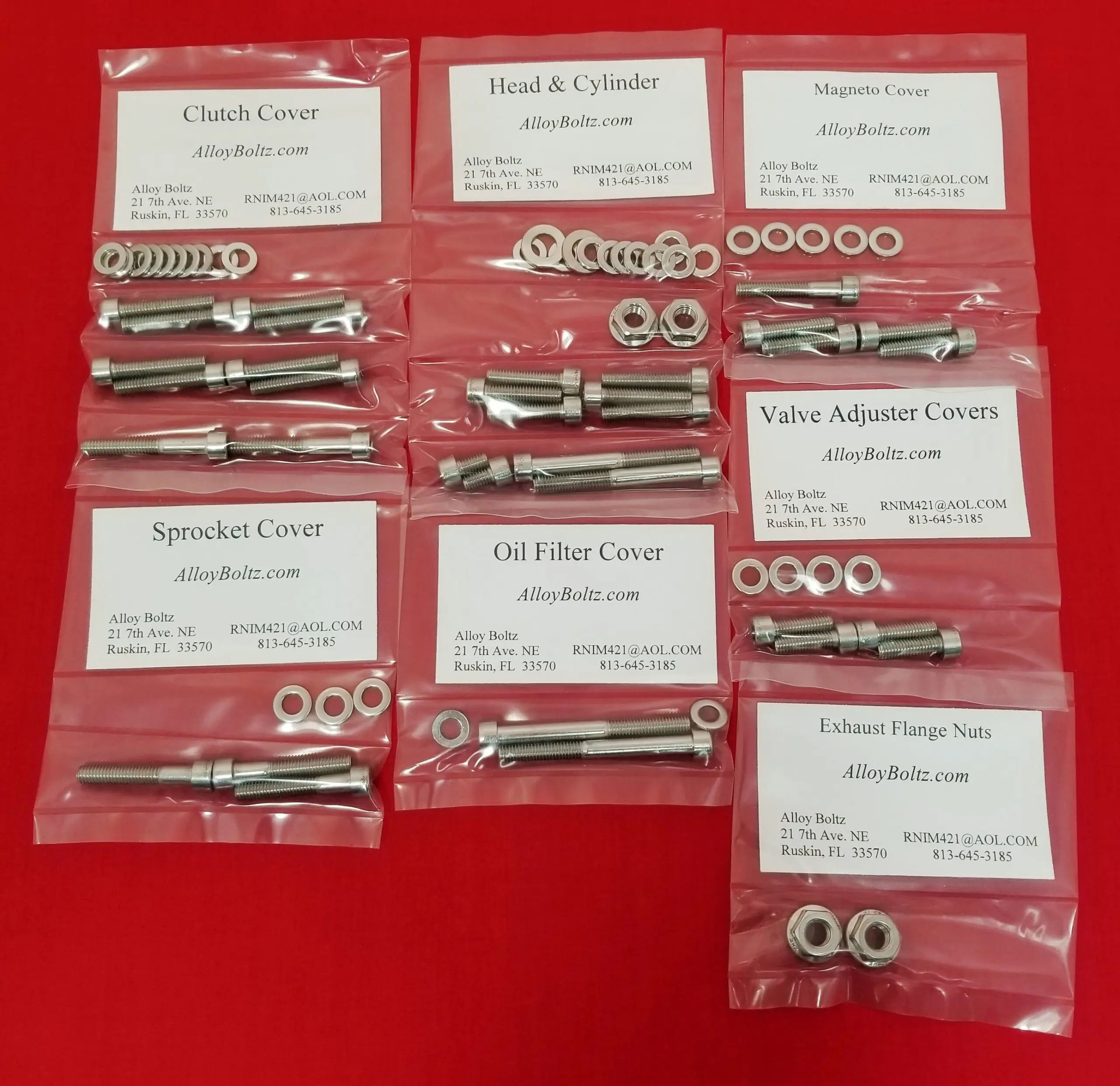 YAMAHA 1978-1981 SR500 Polished Stainless Steel Engine Bolt Kit Set