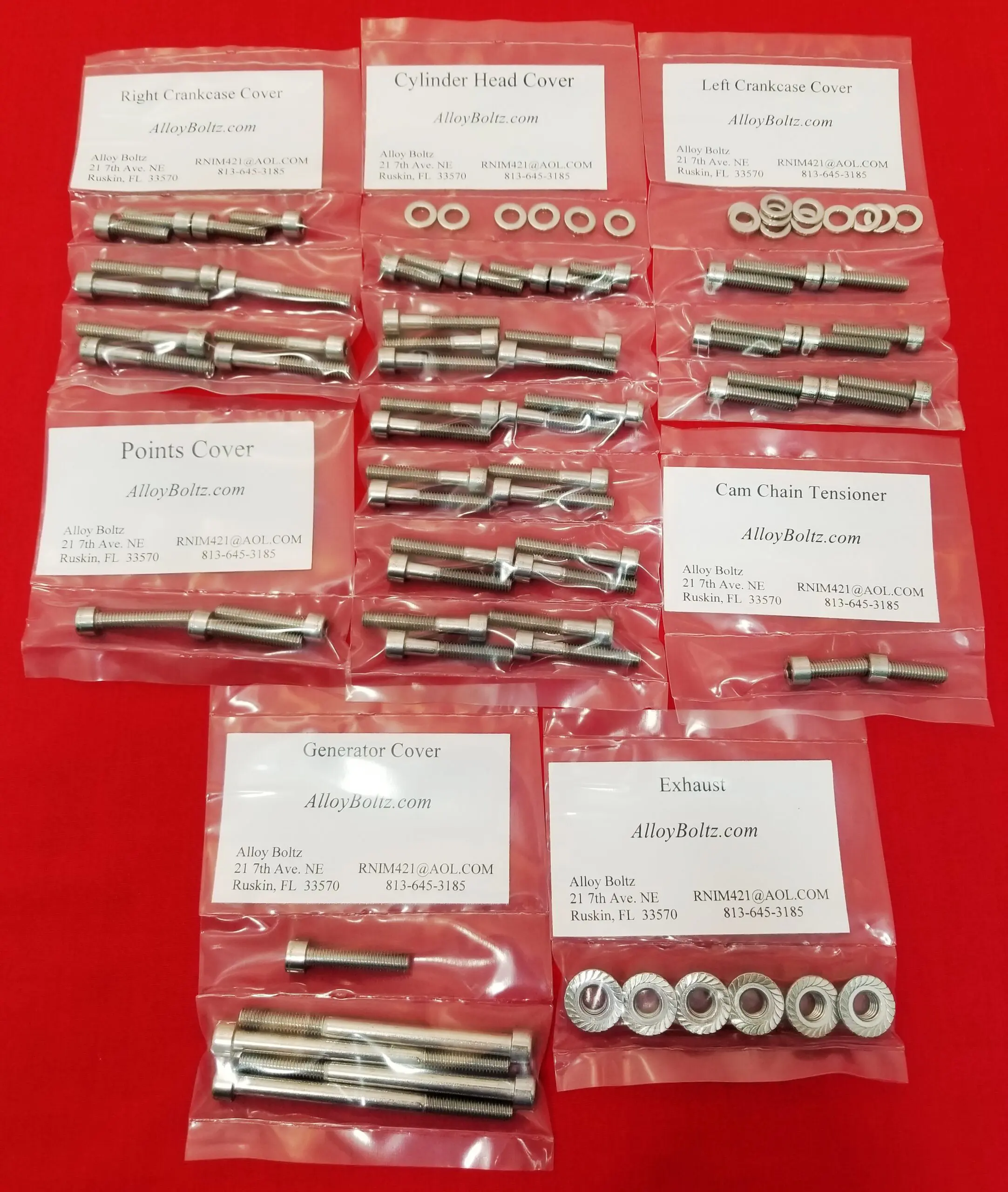 YAMAHA 1976-1979 XS750 Polished Stainless Steel Engine Bolt Kit Set