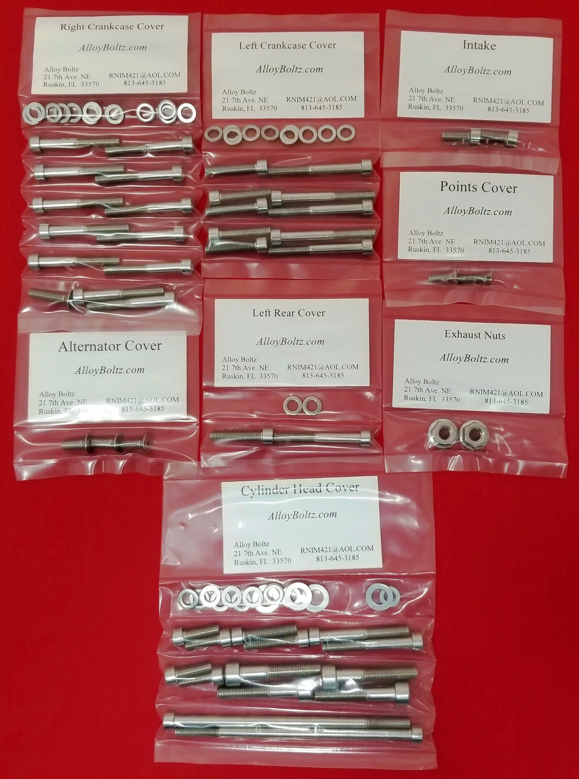 HONDA 1974-78 XL350 Polished Stainless Steel Engine Bolt Kit Set