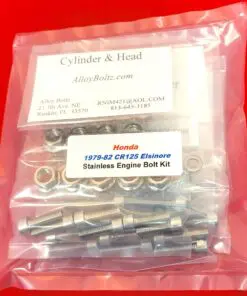HONDA 1979-82 CR125 ELSINORE Polished Stainless Steel Engine Bolt Kit Set - Image 5
