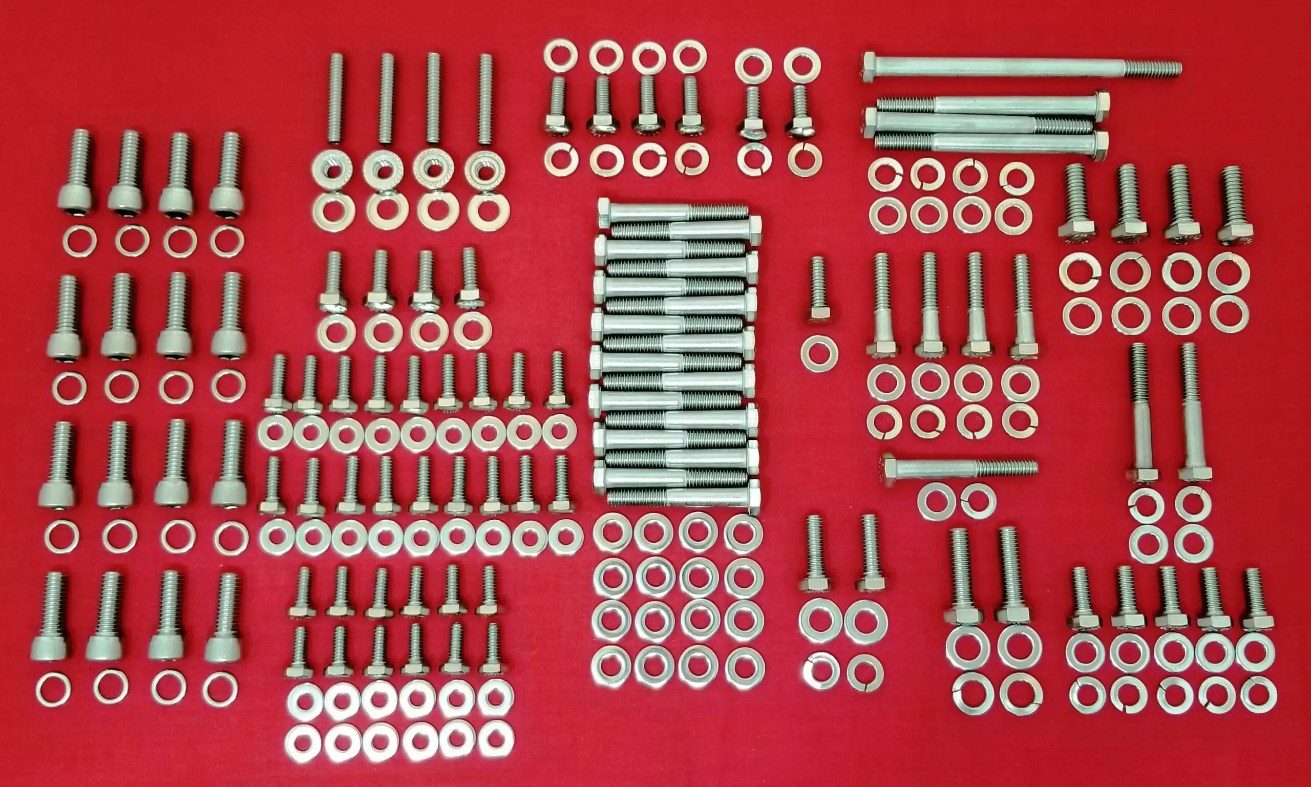 Ford 351 Windsor 351W SBF Stainless Steel Engine Hex Bolt Kit Set (Pass)