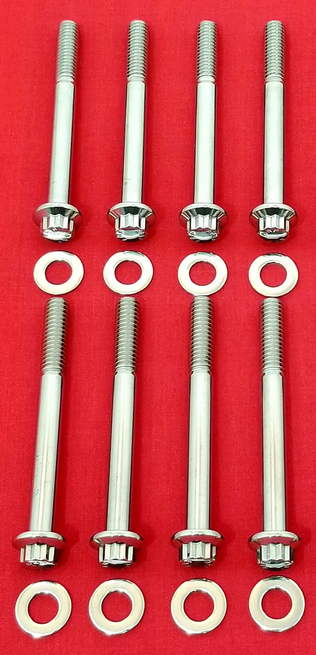 1948-1984 Polished Grade 8 ARP Stainless Harley Panhead & Shovelhead Head Bolt Kit