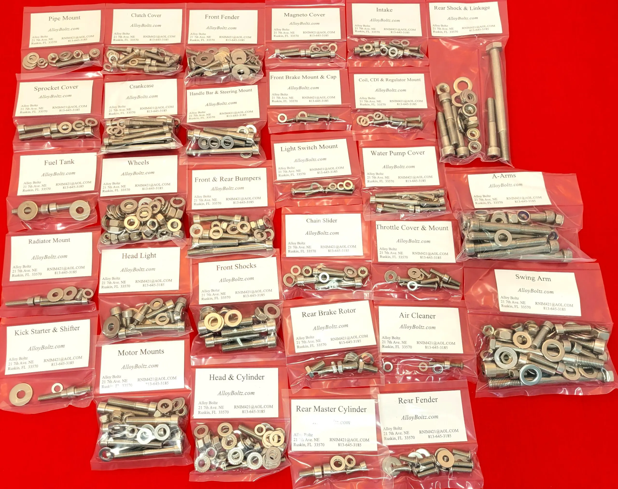 Suzuki 1985-1992 LT250R Polished Stainless Steel ATV Bolt Kit Set - Image 2