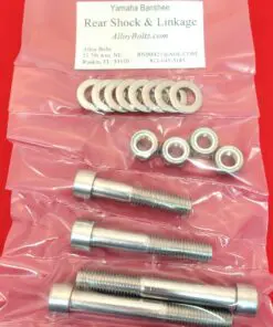 Yamaha Banshee Polished Stainless Steel Rear Shock & Linkage Bolt Kit