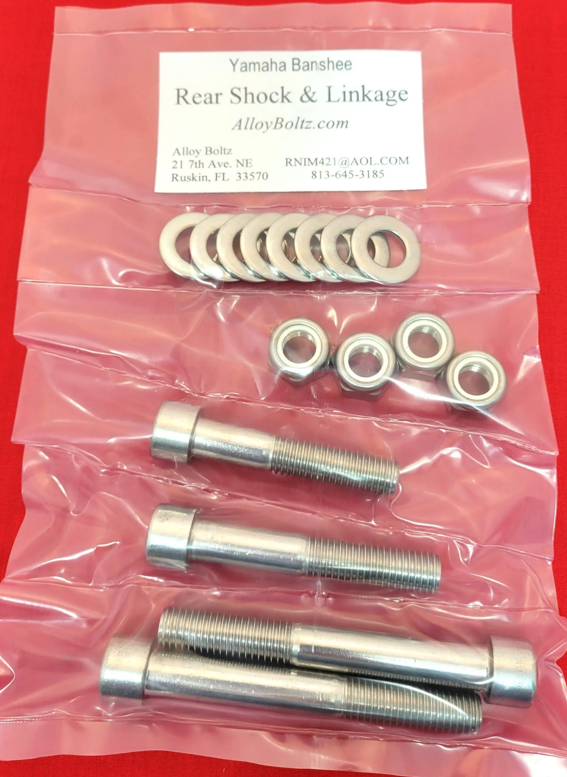 Yamaha Banshee Polished Stainless Steel Rear Shock & Linkage Bolt Kit
