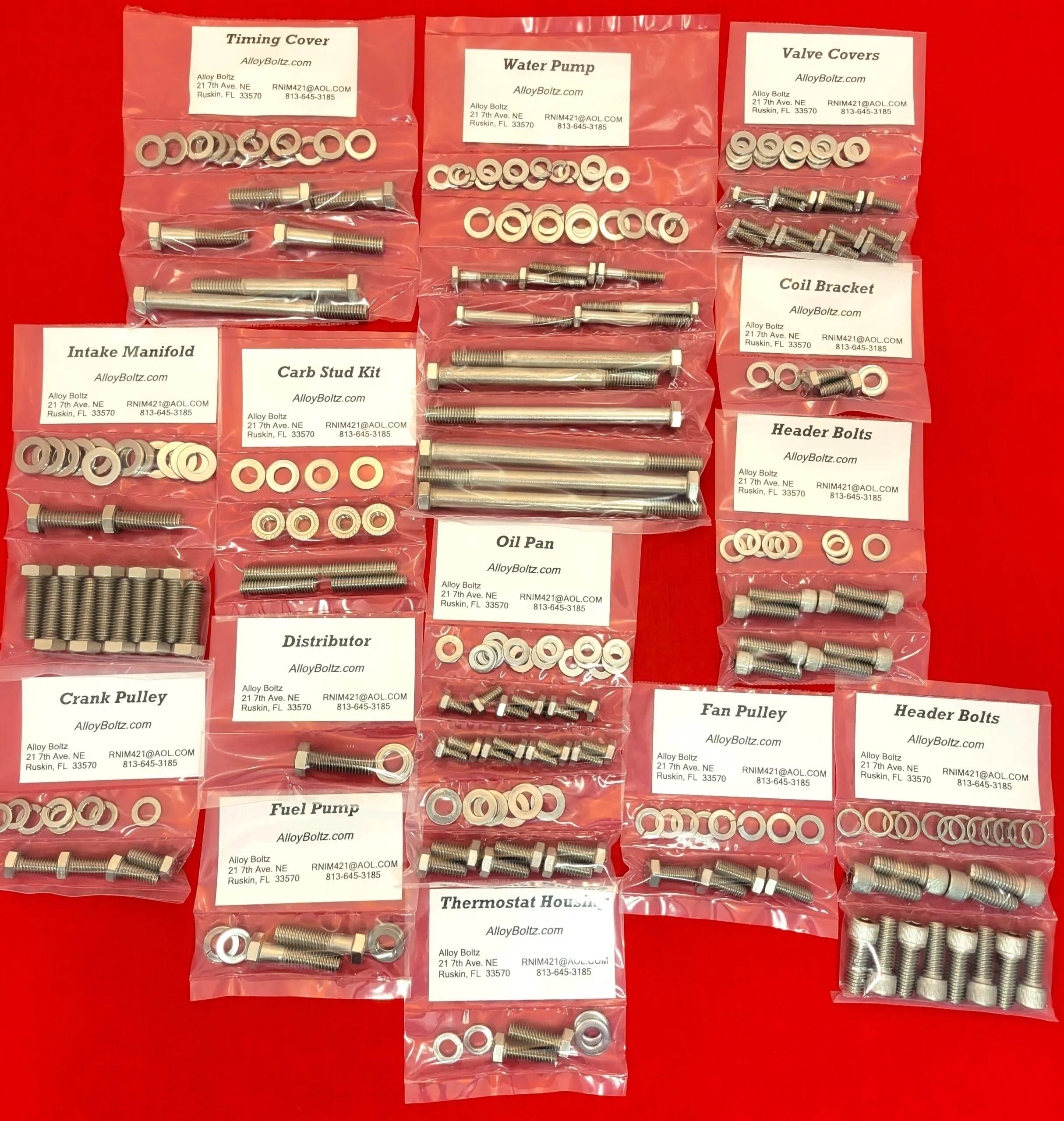 AMC 290 304 343 360 390 401 V-8 Stainless Steel Engine Hex Bolt Kit Set - Image 2