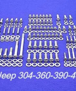 AMC 290 304 343 360 390 401 V-8 Stainless Steel Engine Hex Bolt Kit Set