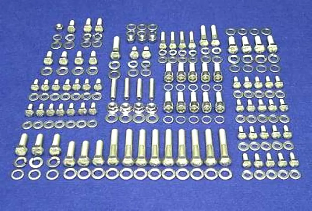 Oldsmobile Olds 260, 307, 350, 400, 403, 425 and 455 V-8 Stainless Steel Engine Hex Bolt Kit