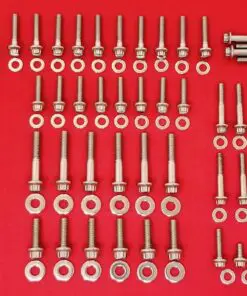 1999 to 2006 FLH-FLT Touring Ultra Road King Street Glide Road Glide Polished Grade 8 ARP 12pt Stainless Engine Trans Bolt Kit