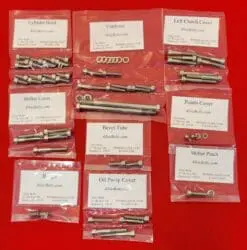 Ducati 1959-1967 Narrowcase Bevel Drive Polished Stainless Steel Engine Bolt Kit Set
