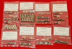 KAWASAKI 1988-2004 KX250 Polished Stainless Steel Engine Bolt Kit Set
