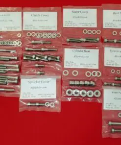 YAMAHA 1986-1988 YZ125 Polished Stainless Steel Engine Bolt Kit Set