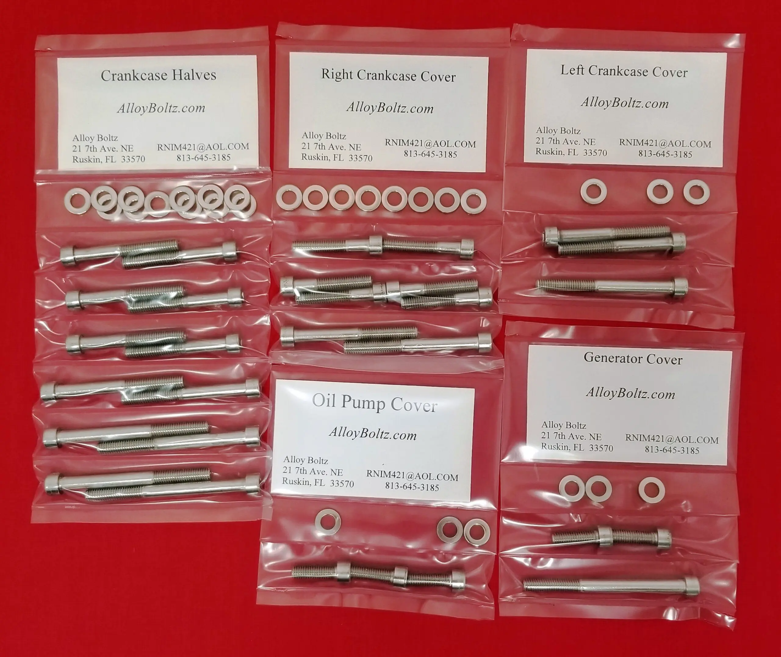YAMAHA 1967-1969 YR1 YR2 R3 Polished Stainless Steel Engine Bolt Kit Set