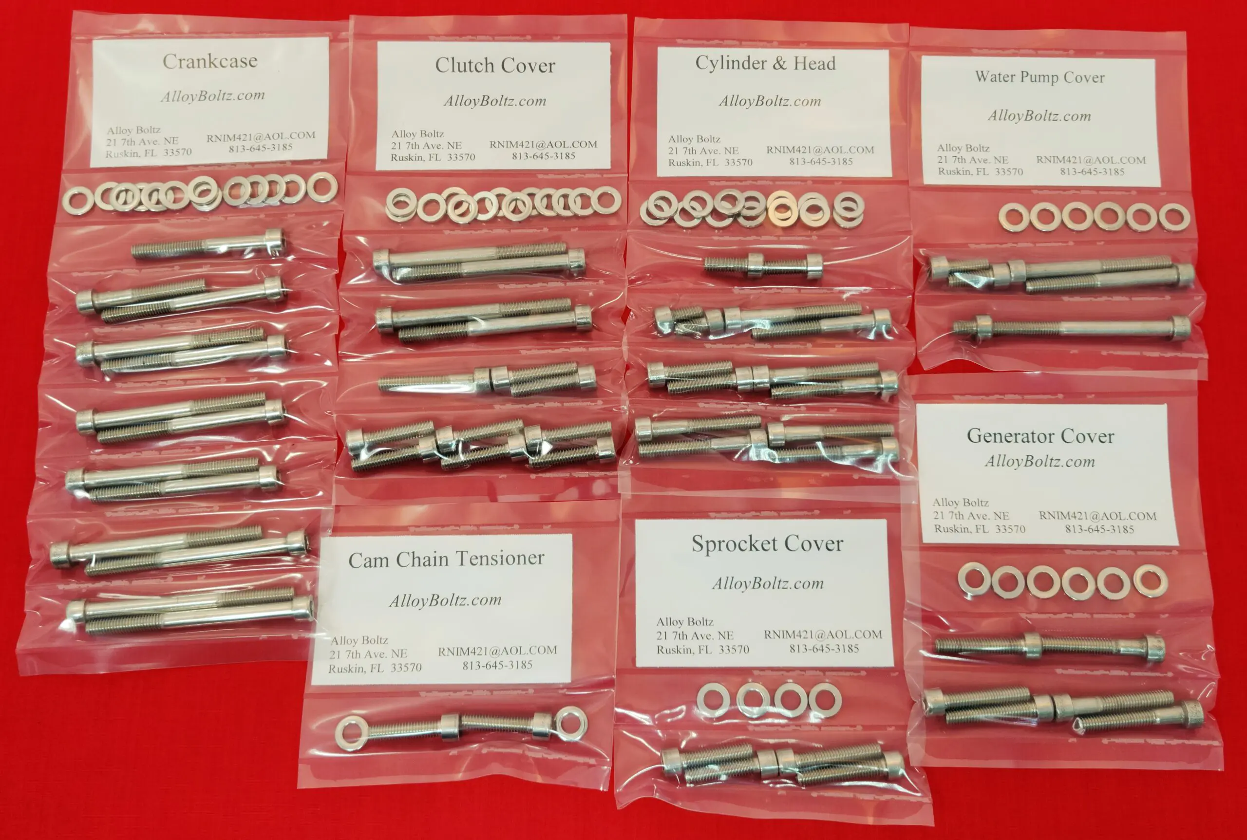 SUZUKI 2004-2005 RMZ250 Polished Stainless Steel Engine Bolt Kit Set