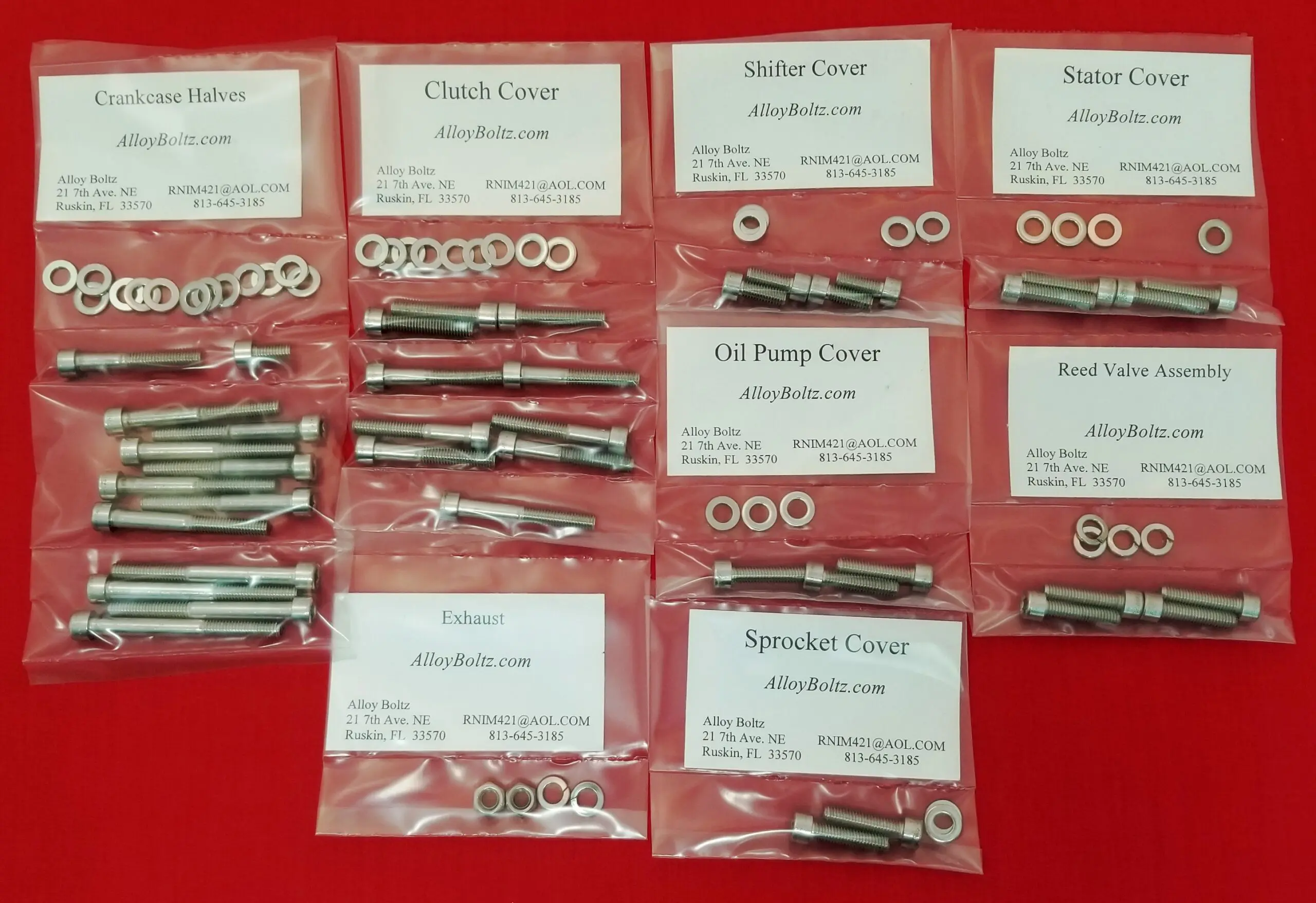 YAMAHA 1974-1983 DT100/ MX100 1990-2000 RT100 Polished Stainless Steel Engine Bolt Kit Set