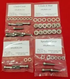SUZUKI 1975-1978 RM125 Polished Stainless Steel Engine Bolt Kit Set