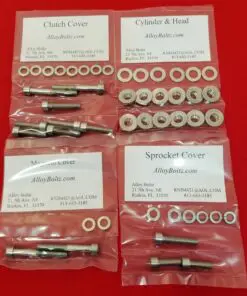 SUZUKI 1975-1978 RM125 Polished Stainless Steel Engine Bolt Kit Set