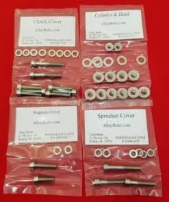 SUZUKI 1979-1980 RM125 Polished Stainless Steel Engine Bolt Kit Set